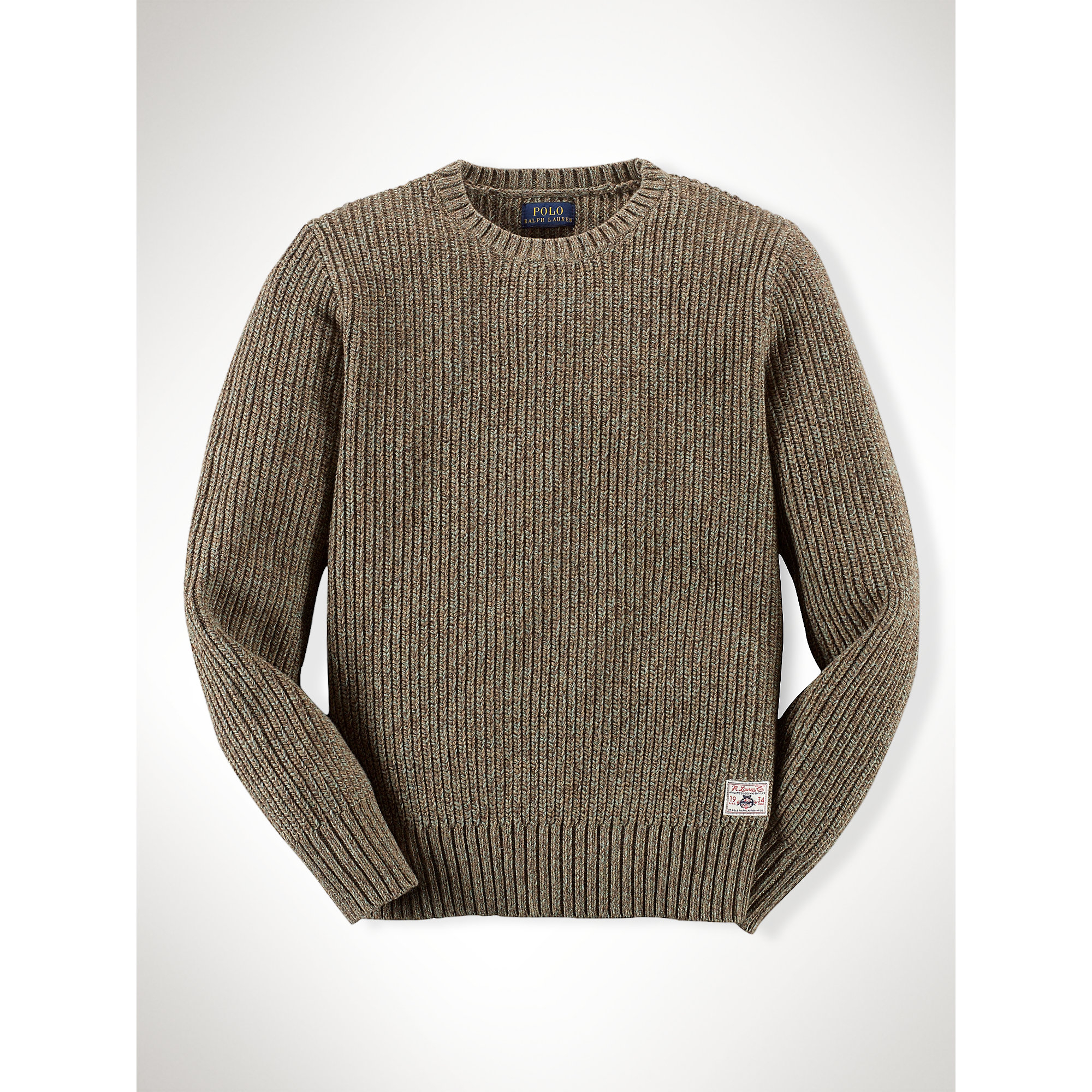 Ralph lauren Cotton Ragg Sweater in Khaki for Men (tan/sage utility ...