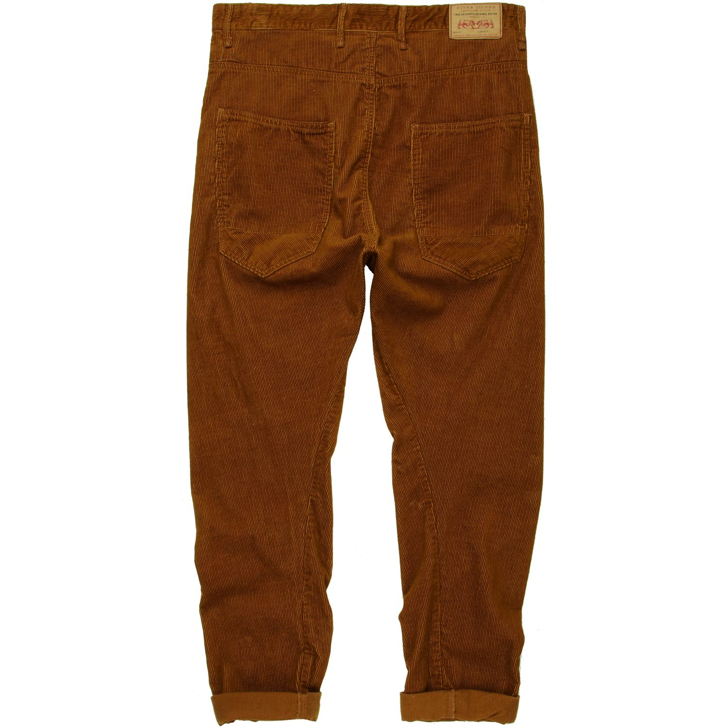 River Island Rust Twist Seam Corduroy Pants in Brown for Men Lyst
