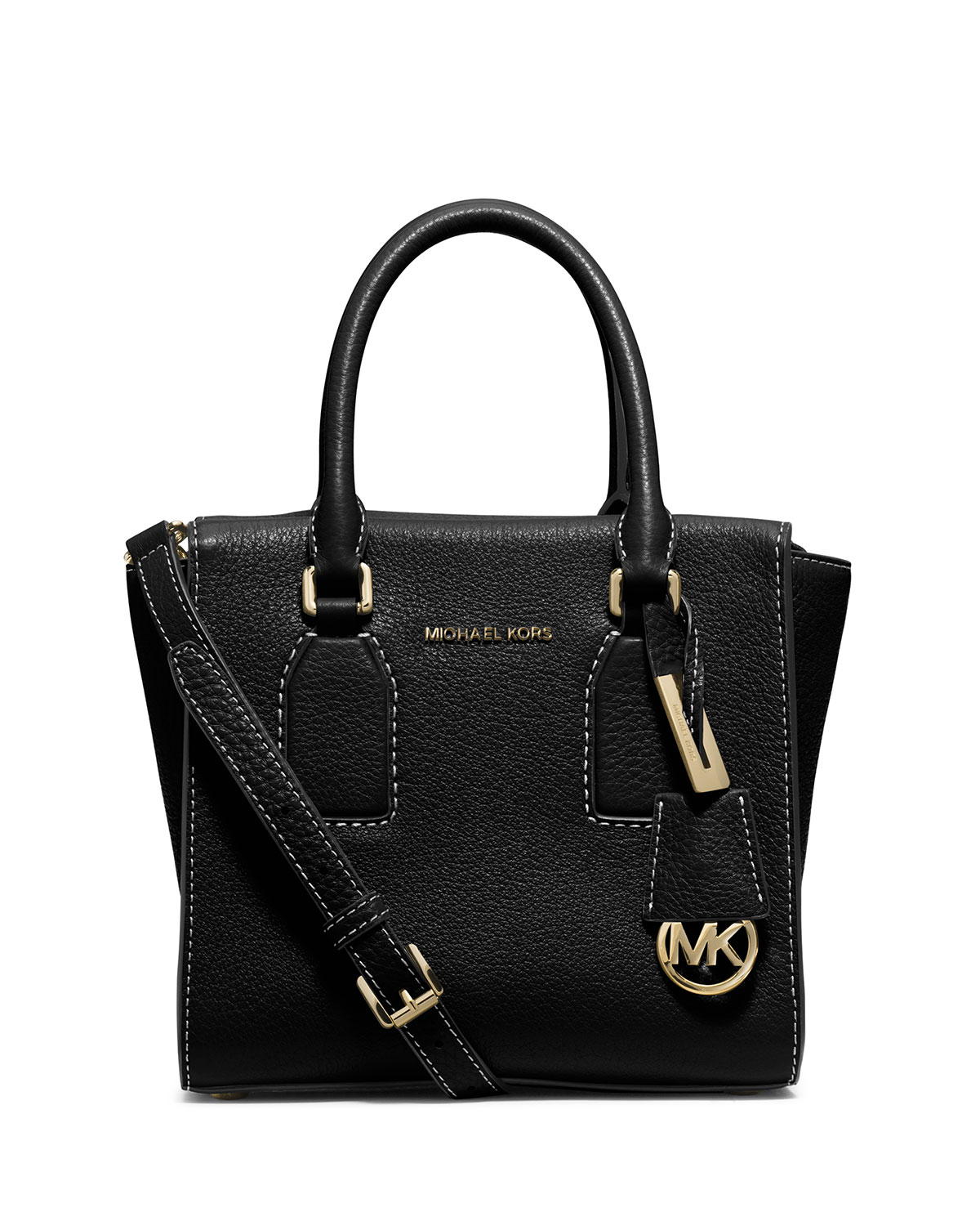 MICHAEL Michael Kors Leather Selby Medium Zip-top Messenger Bag in Black - Lyst