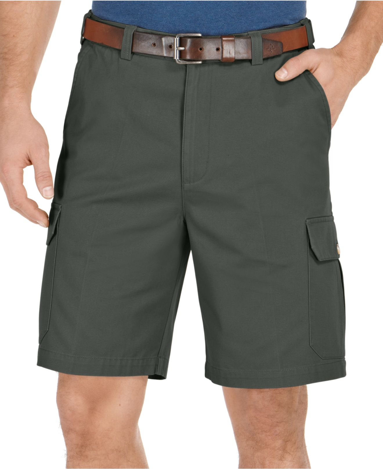 Geoffrey Beene Extender Waist Cargo Shorts in Gray for Men | Lyst