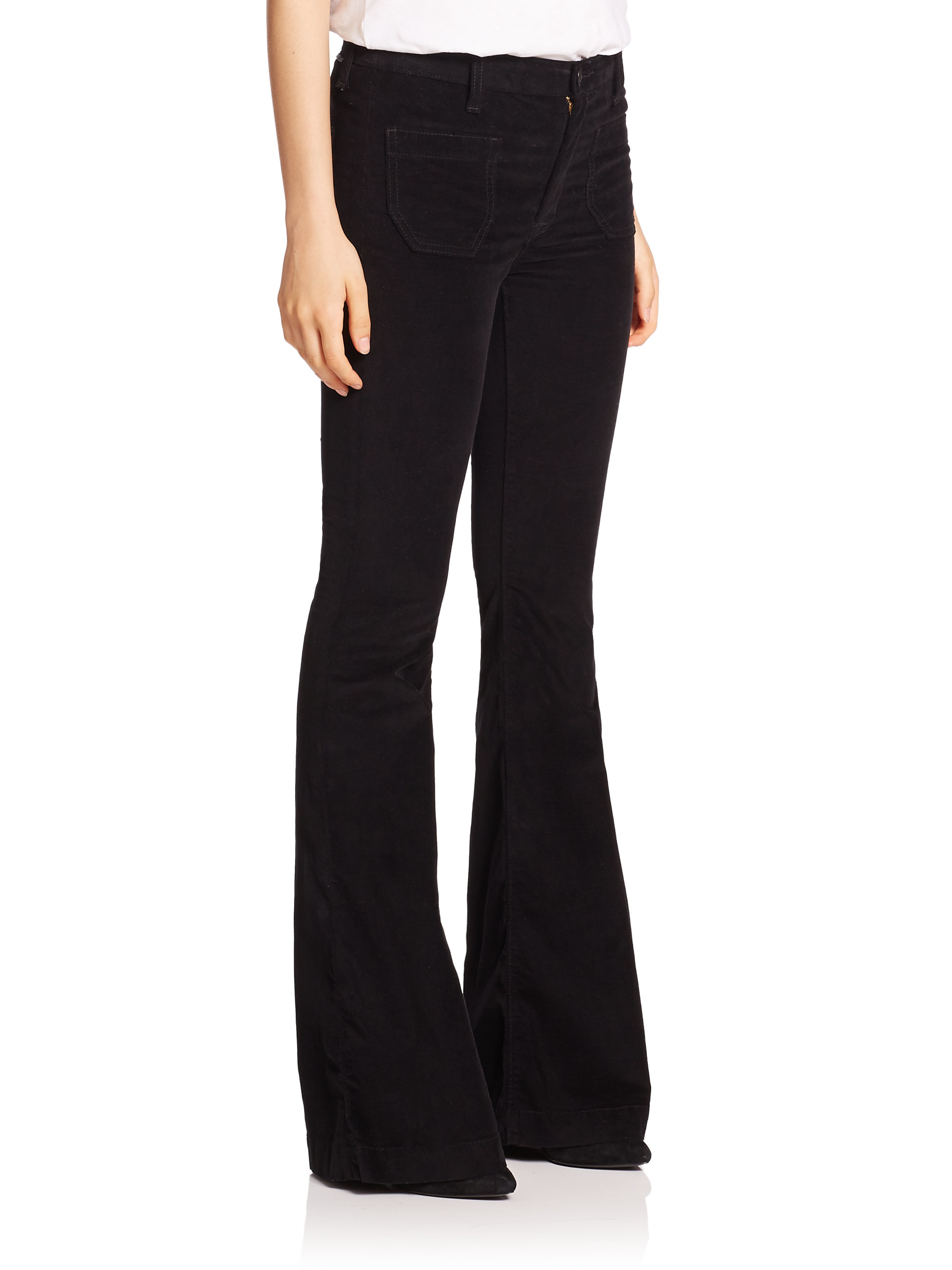black flare corduroy pants