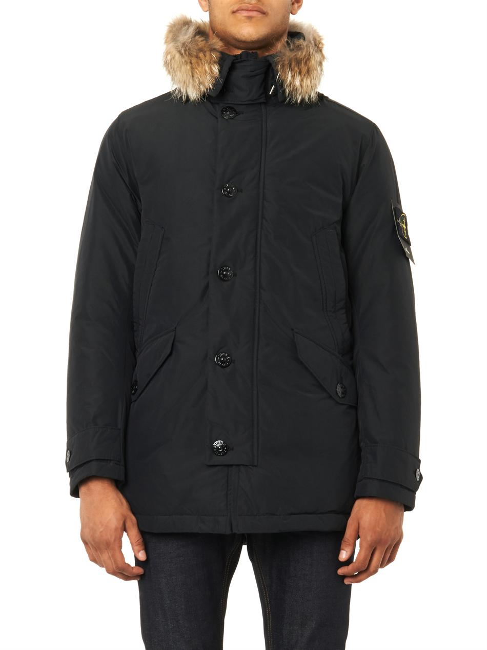 Stone Island Micro Reps Down Parka in Black for Men | Lyst