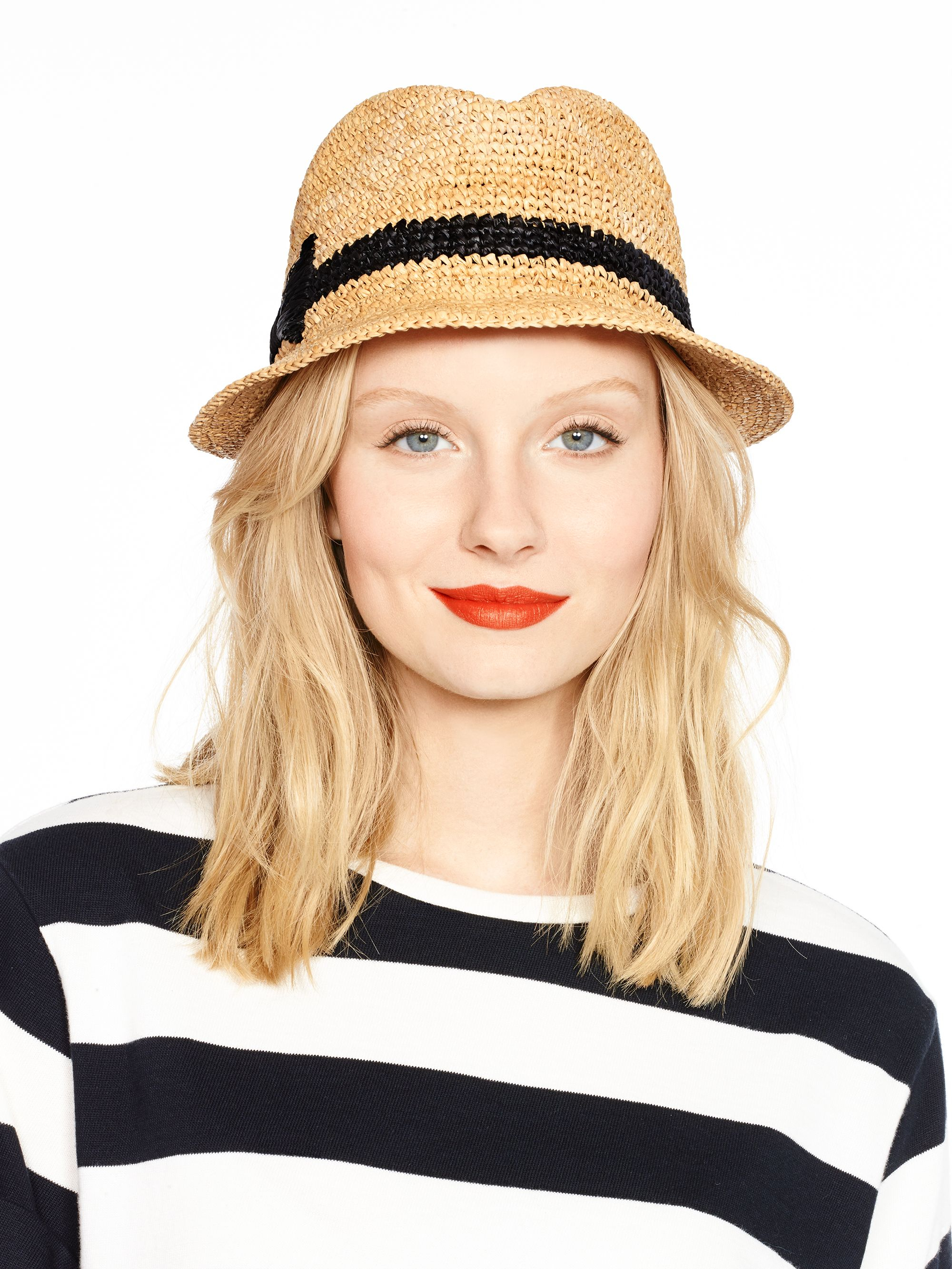 Kate Spade Packable Straw Fedora in 