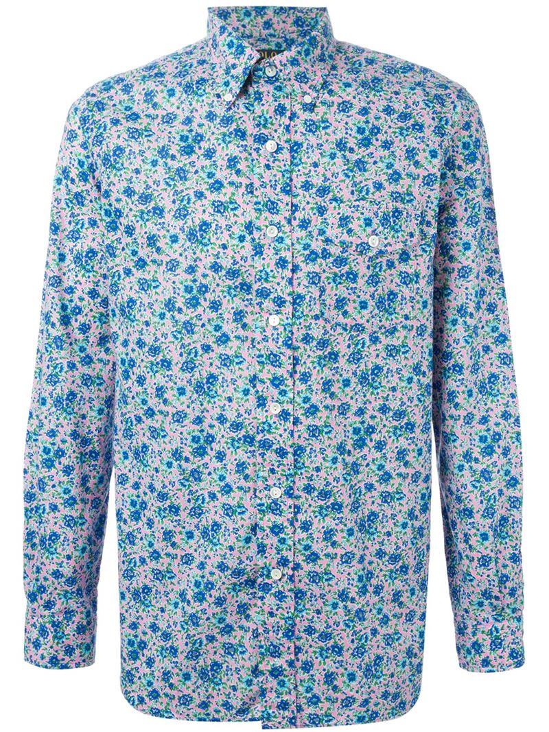 Polo Ralph Lauren Synthetic Floral Print Button Down Shirt in Blue for ...