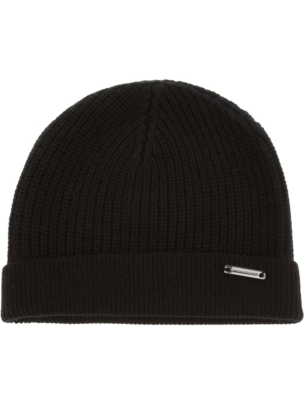 Lyst - Burberry Ribbed Beanie in Black for Men