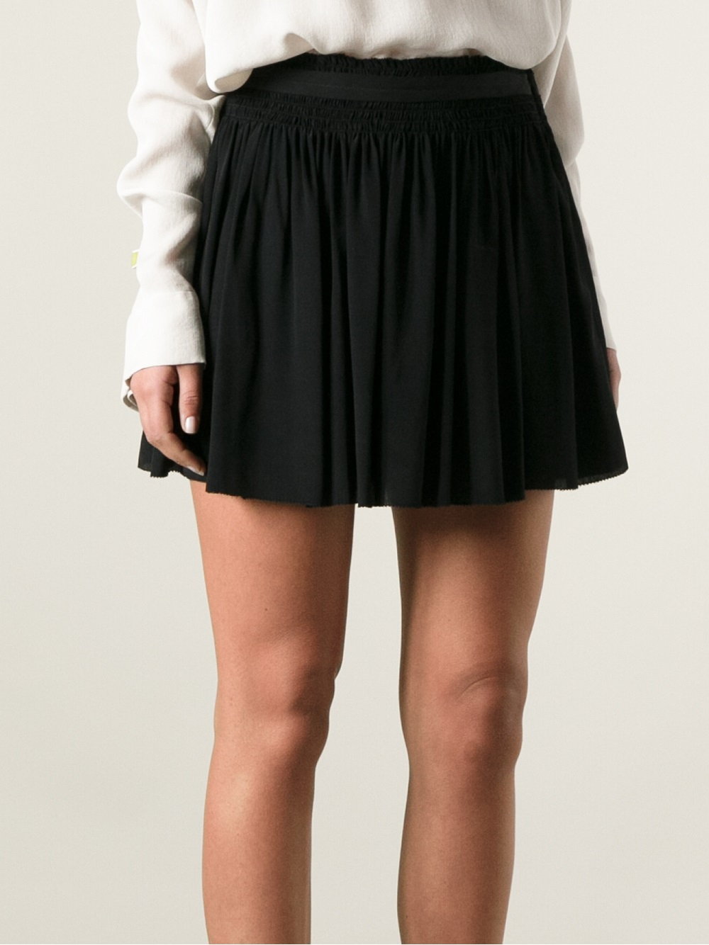 Lyst - Vanessa Bruno Pleated Short Skirt in Black