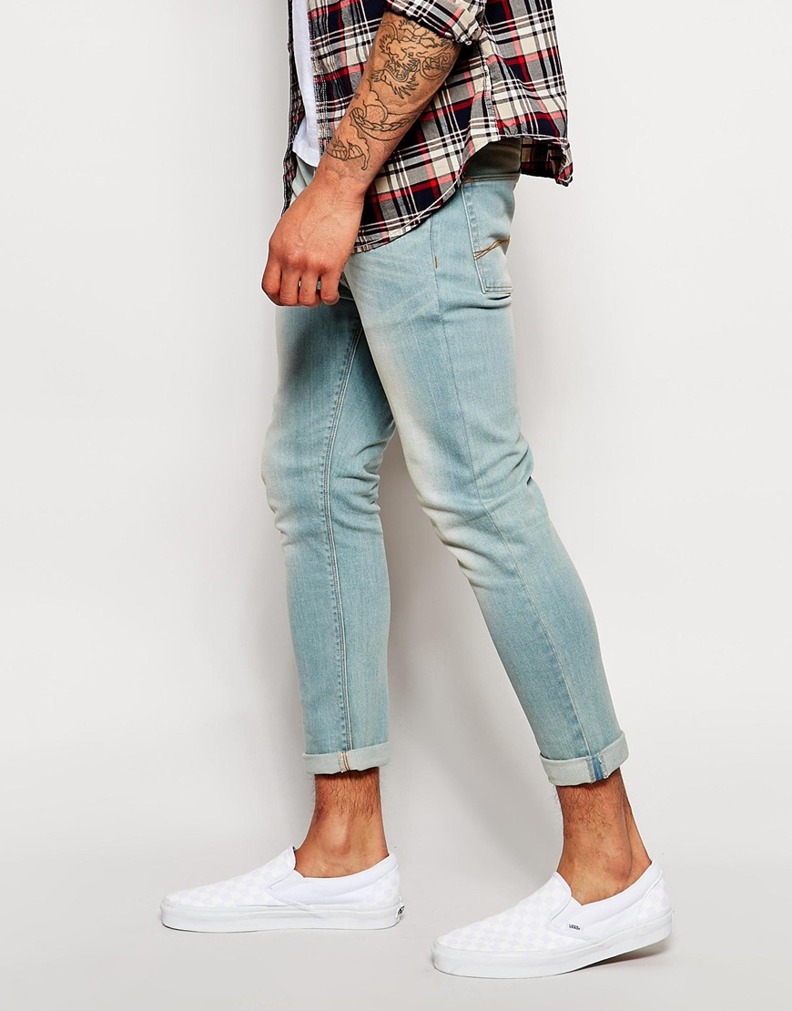 ASOS Super Skinny Jeans Ankle Grazer In Light Wash in Blue for Men - Lyst