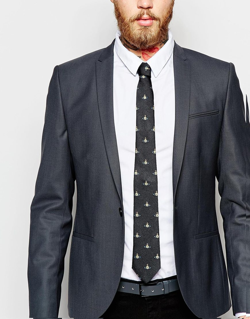 Vivienne Westwood Orb Tie in Black for Men - Lyst