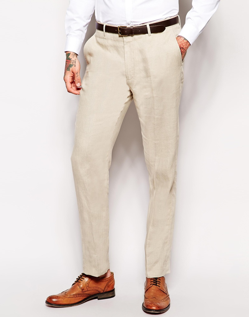 linen skinny fit pants