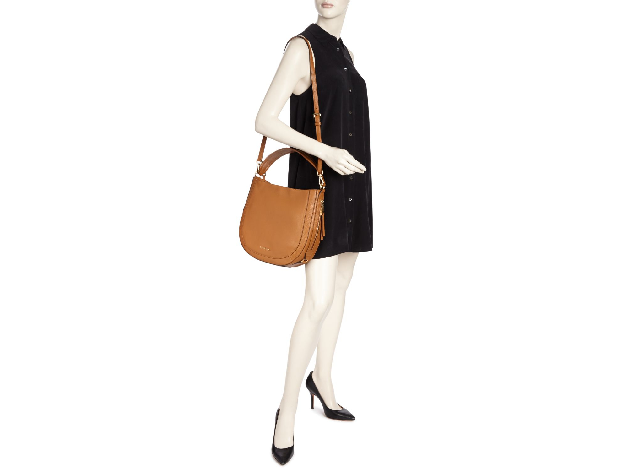 butik boliger samlet set MICHAEL Michael Kors Leather Julia Convertible Shoulder Bag in Brown - Lyst