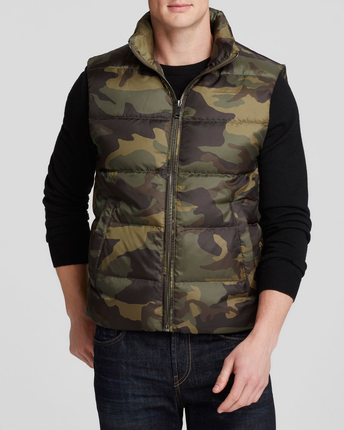 Michael Kors Camo Down Vest in Army (Green) for Men - Lyst