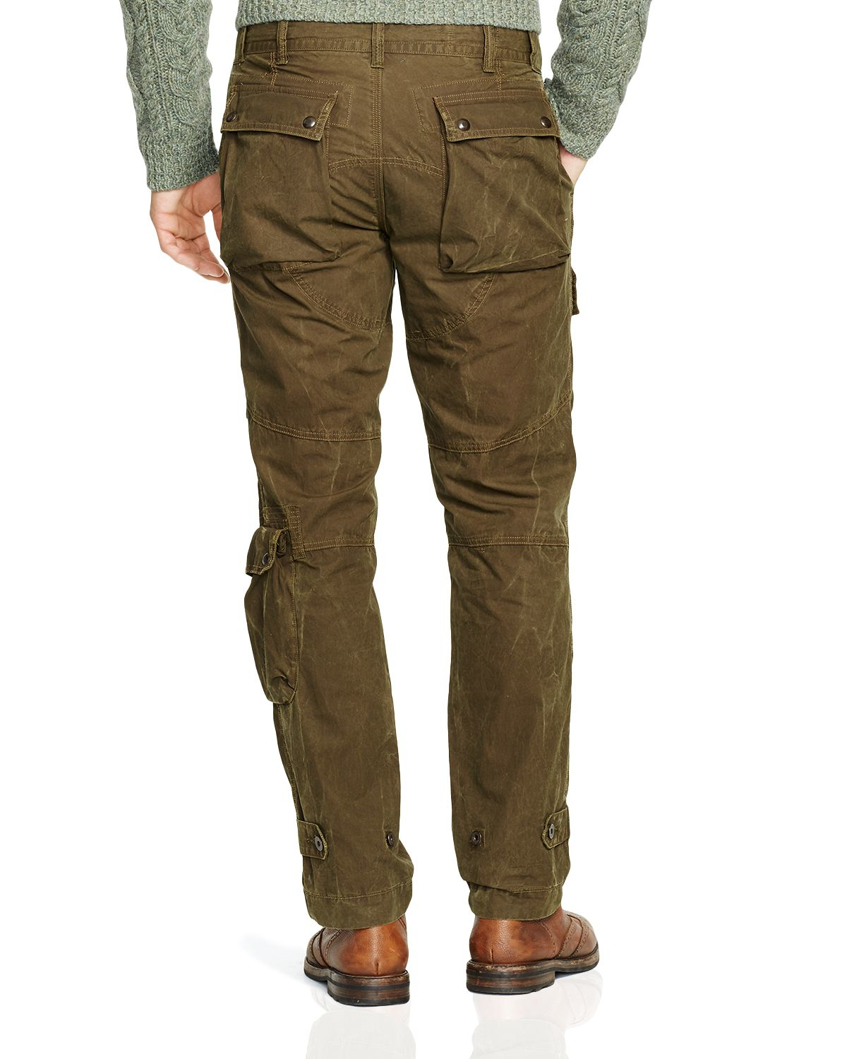 Ralph Lauren Polo Waxed Cotton Canvas Cargo Pants in Brown for Men | Lyst