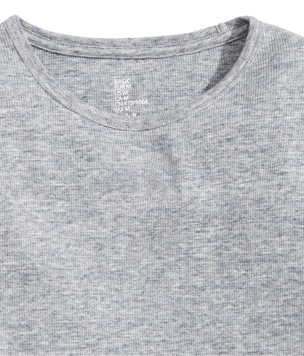 H&M Waffle-knit T-shirt in Gray for Men | Lyst