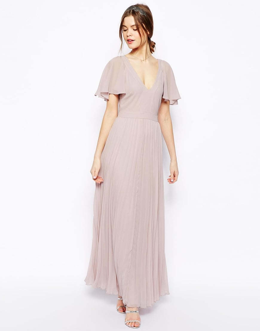 Pleated Maxi Dress With Sleeves Online ...