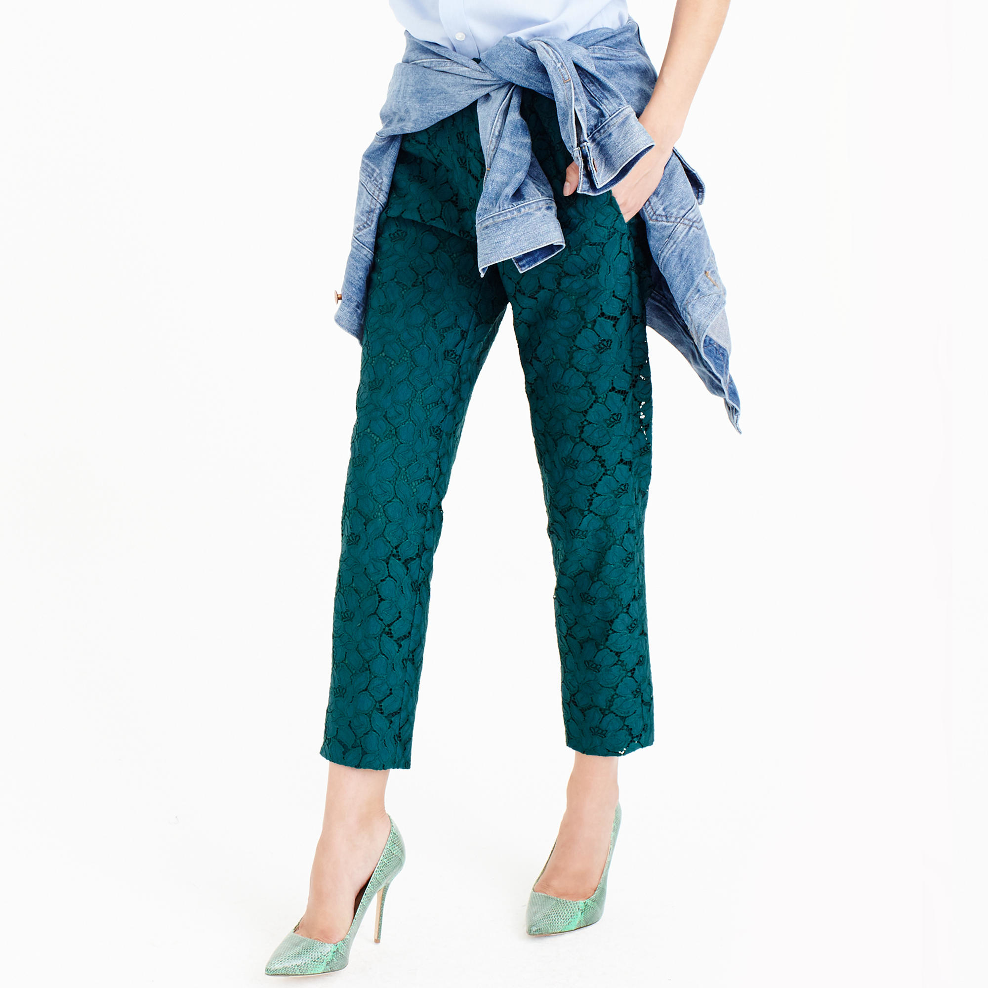 green pull on pants
