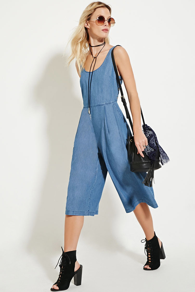 chambray culotte jumpsuit