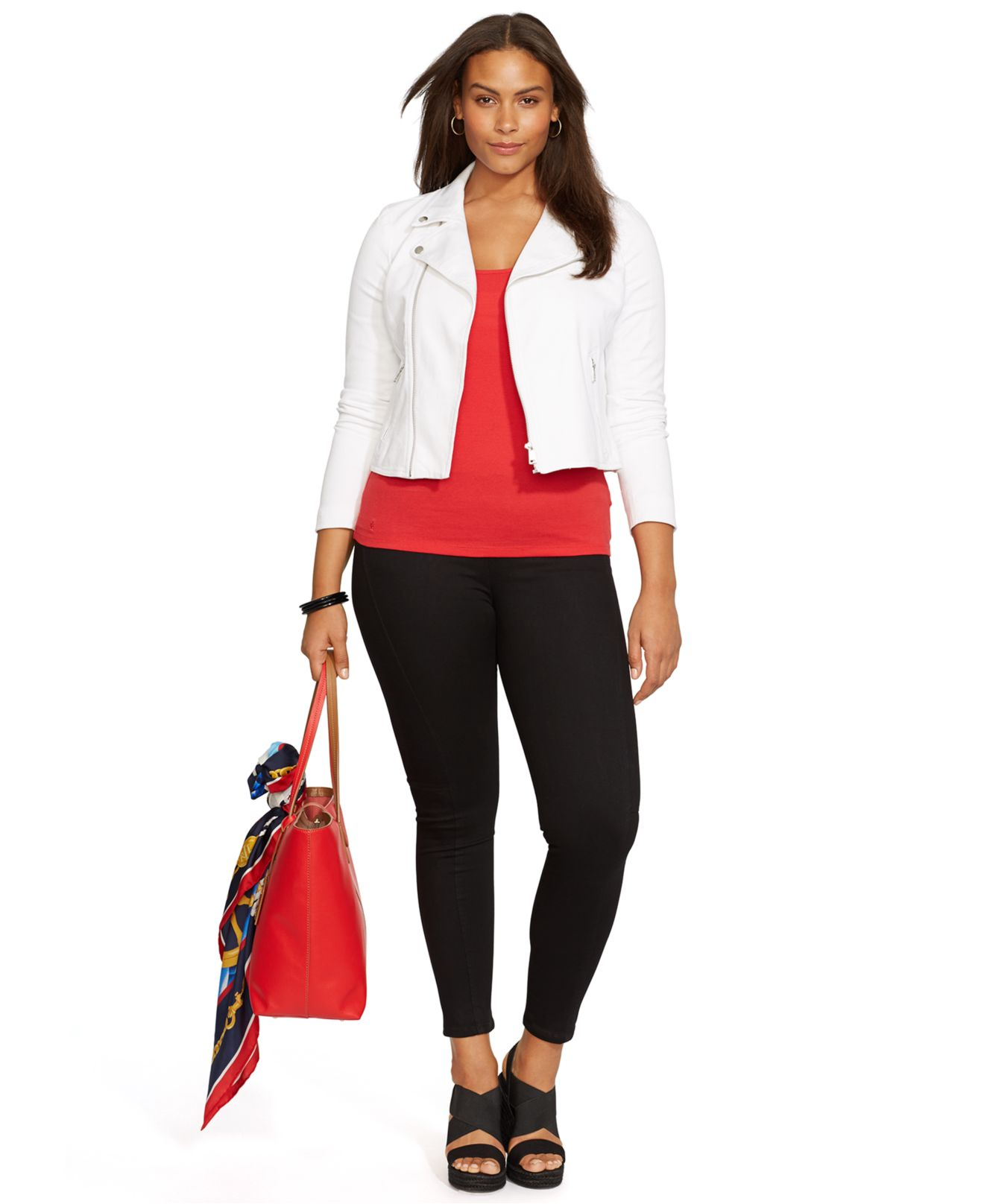 plus size red moto jacket