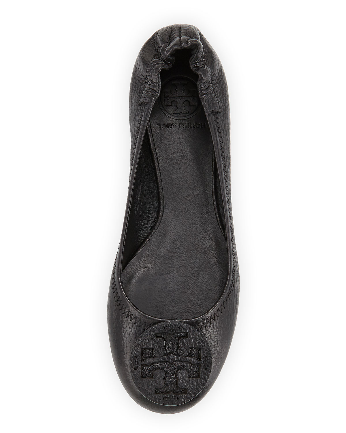 tory burch black leather flats