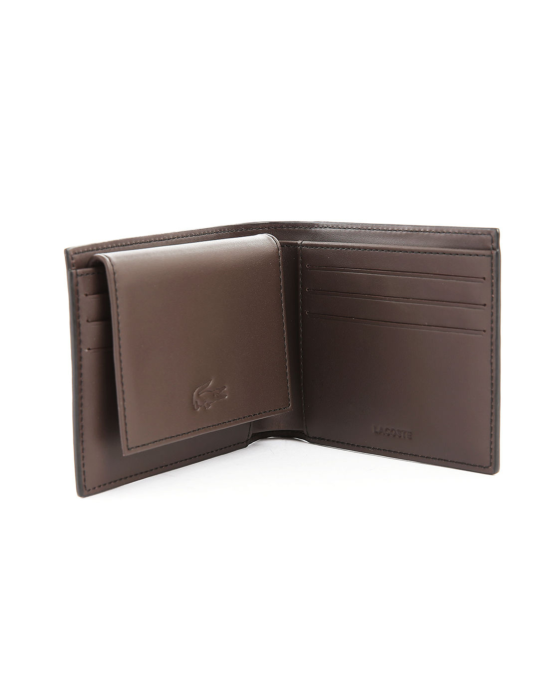 Lacoste Brown Leather Wallet in Brown for Men Lyst