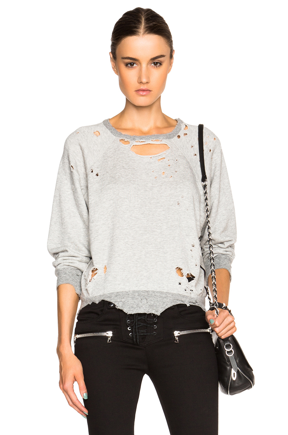 shredded sweatshirt