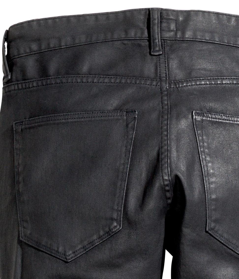 H&M Waxed Jeans in Dark Gray (Gray) for Men - Lyst