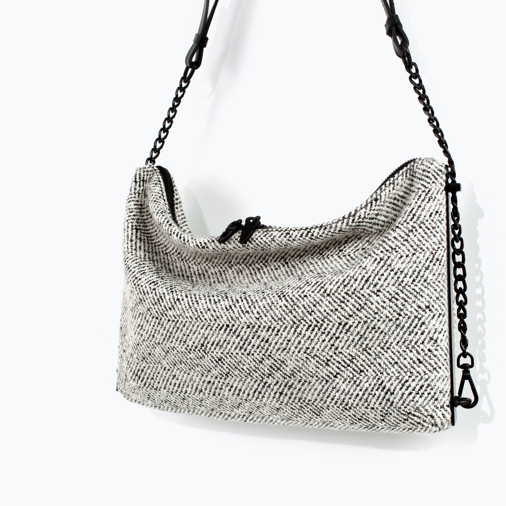 Zara Fabric Messenger Bag in Gray (Multicolour) Lyst