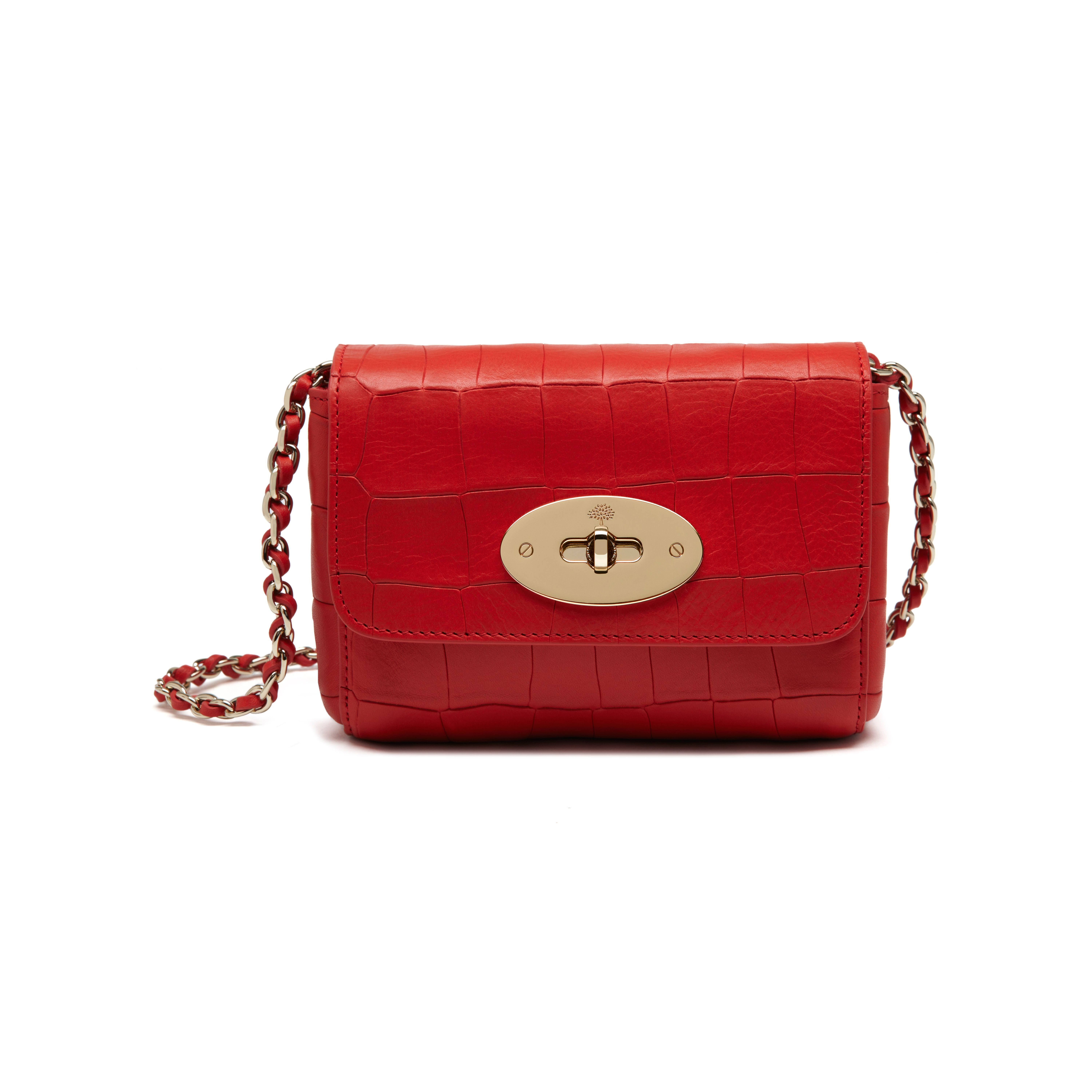 Mulberry Mini Lily Leather Bag in Red - Lyst
