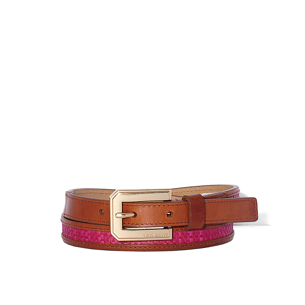 Lyst - Vince Camuto Raffia Panel Belt in Red