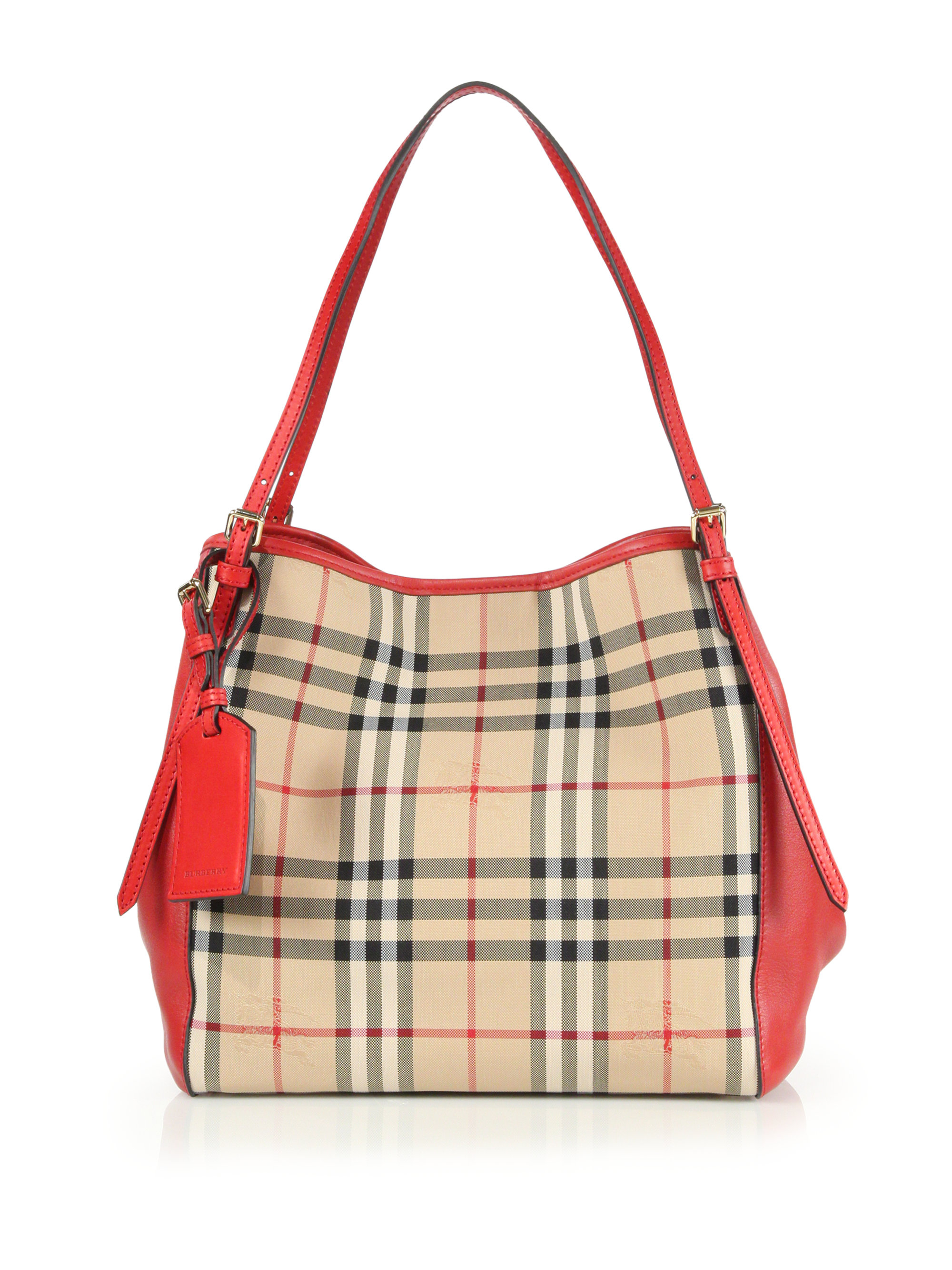 red burberry purse