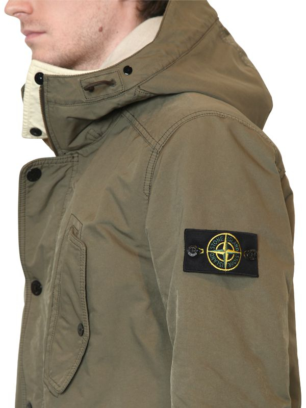 Lyst - Stone Island Garment Dyed Parka in Davidtc in Green for Men