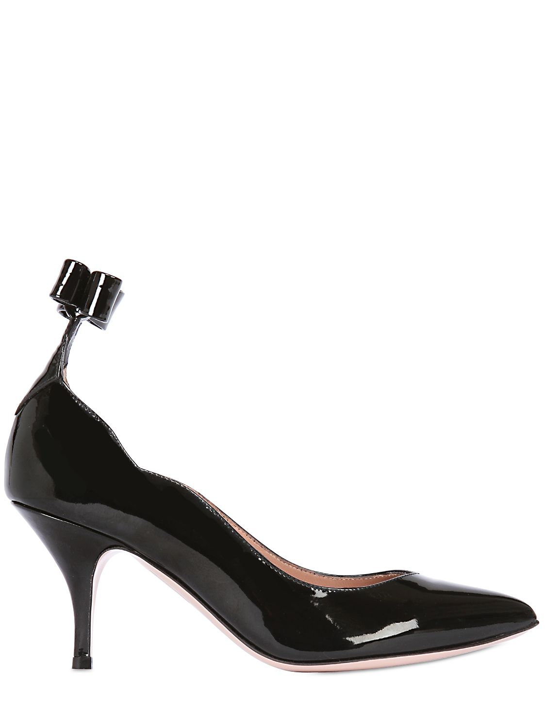 Lyst - Red Valentino 70Mm Patent Leather Bow Pumps in Black