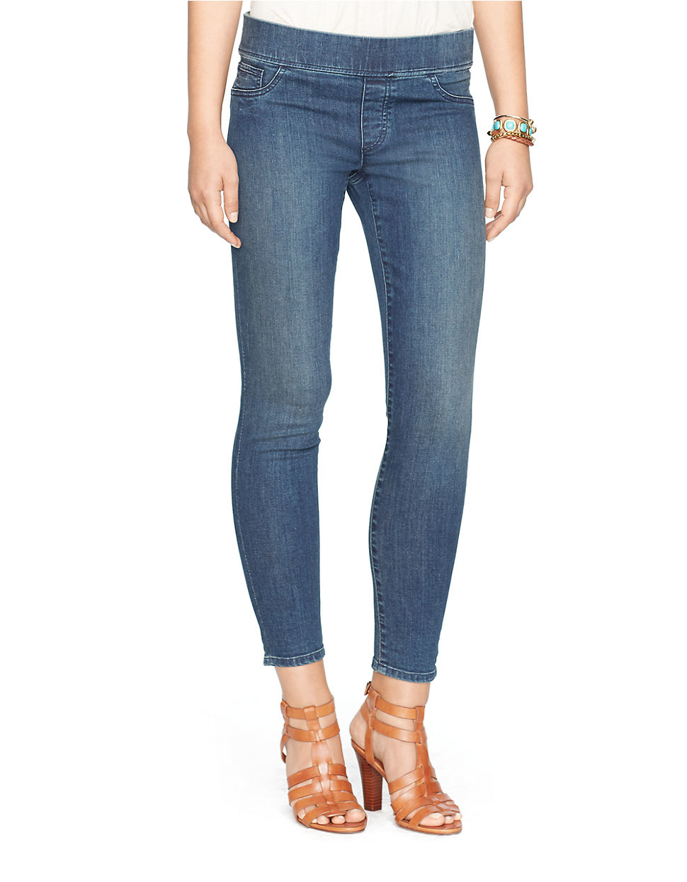 Lauren by ralph lauren Petite Stretch Denim Leggings in Blue Lyst
