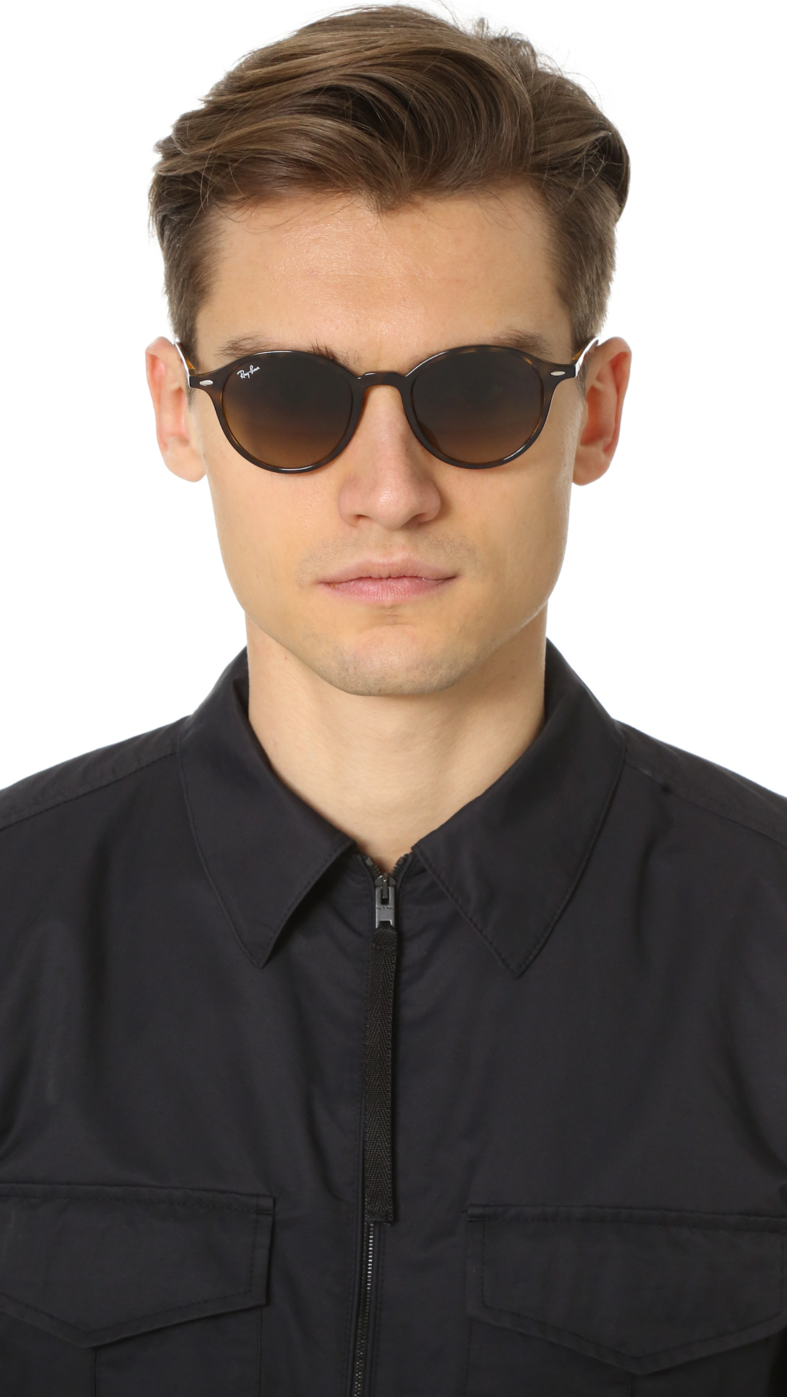 Lyst Ray Ban Full Fit Round Sunglasses In Brown For Men