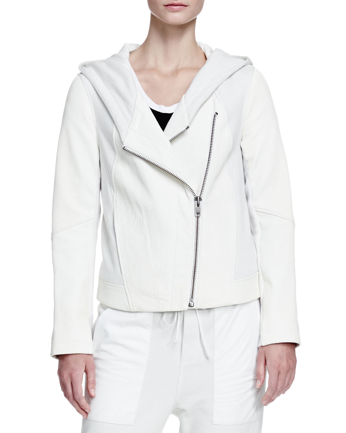 Lyst Helmut Lang Wither Hooded Leather Jacket In Black Gallery