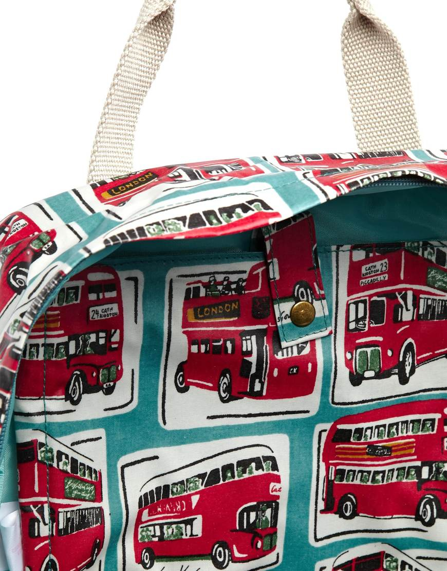 Cath Kidston Matt Coated Backpack In London Buses Print in Blue Lyst