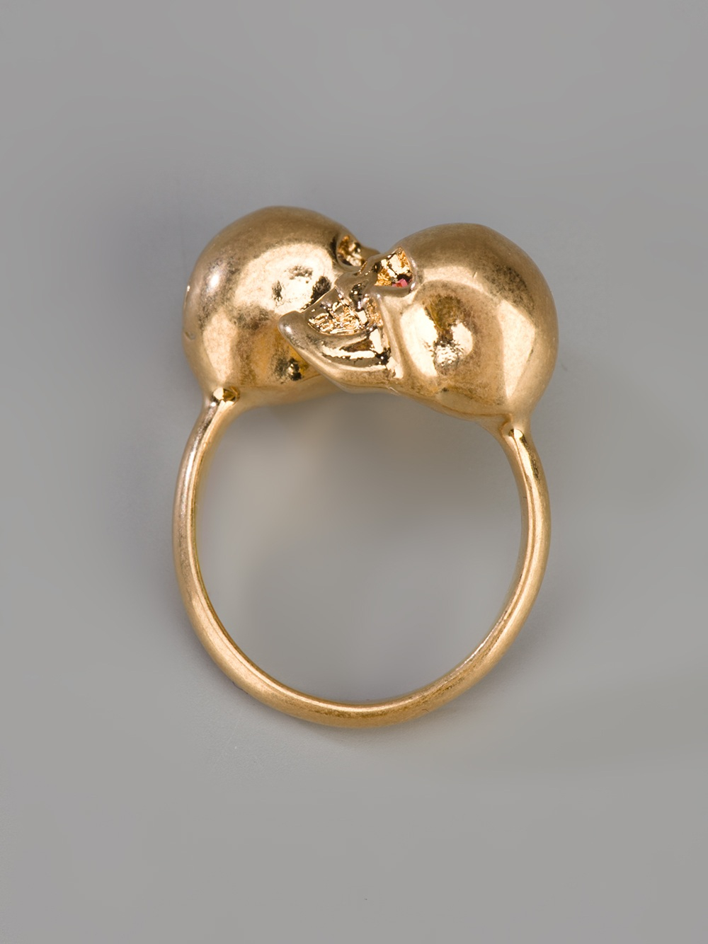 alexander mcqueen double skull ring