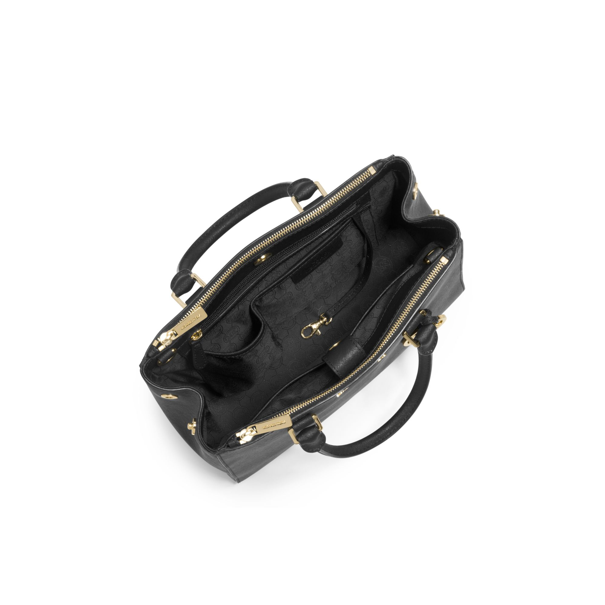 michael kors sutton black saffiano leather satchel