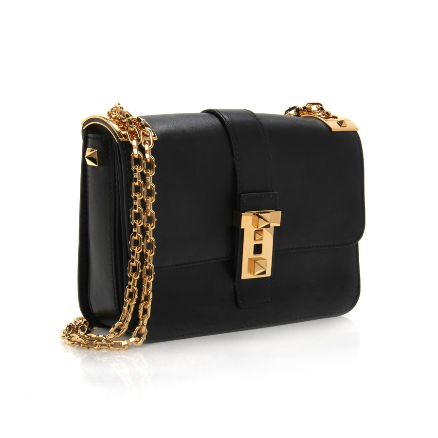 Valentino Chain-Strap Shoulder Bag in Black | Lyst