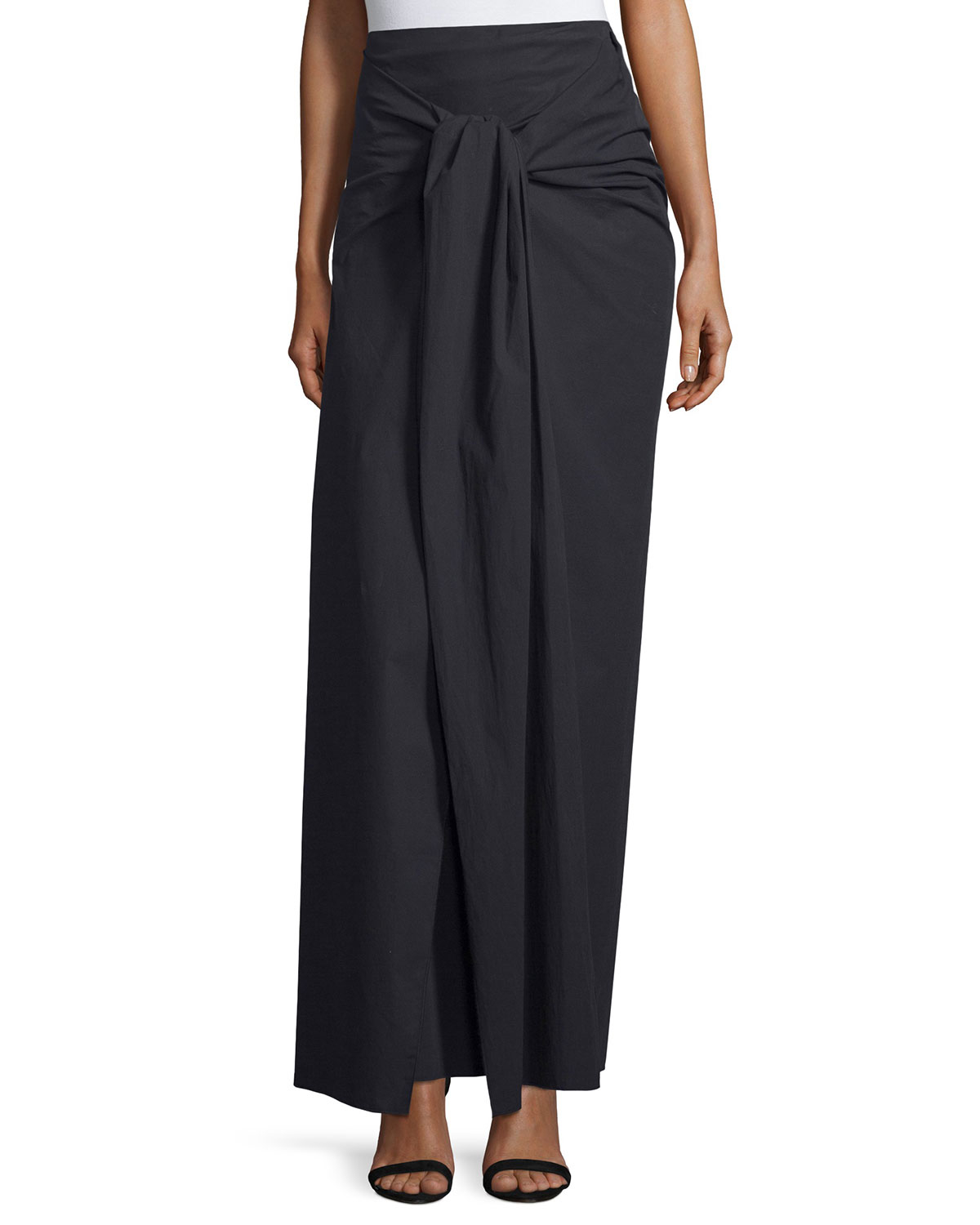 front tie maxi skirt