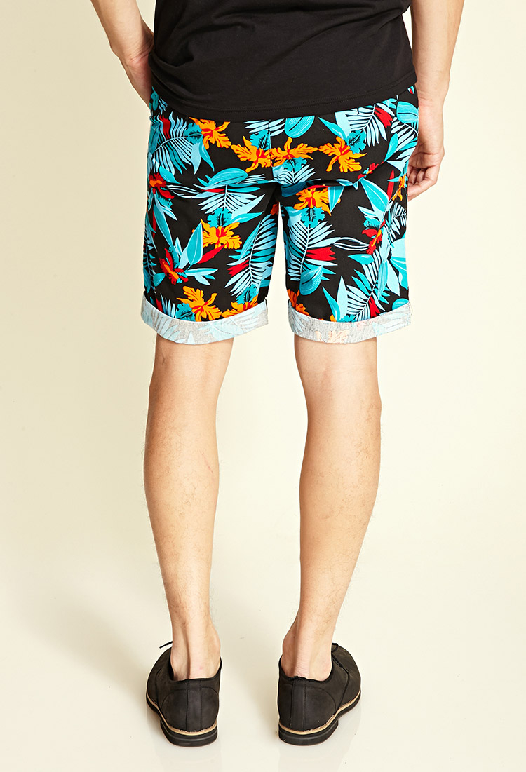 Lyst - Forever 21 Tropical Print Shorts in Blue for Men