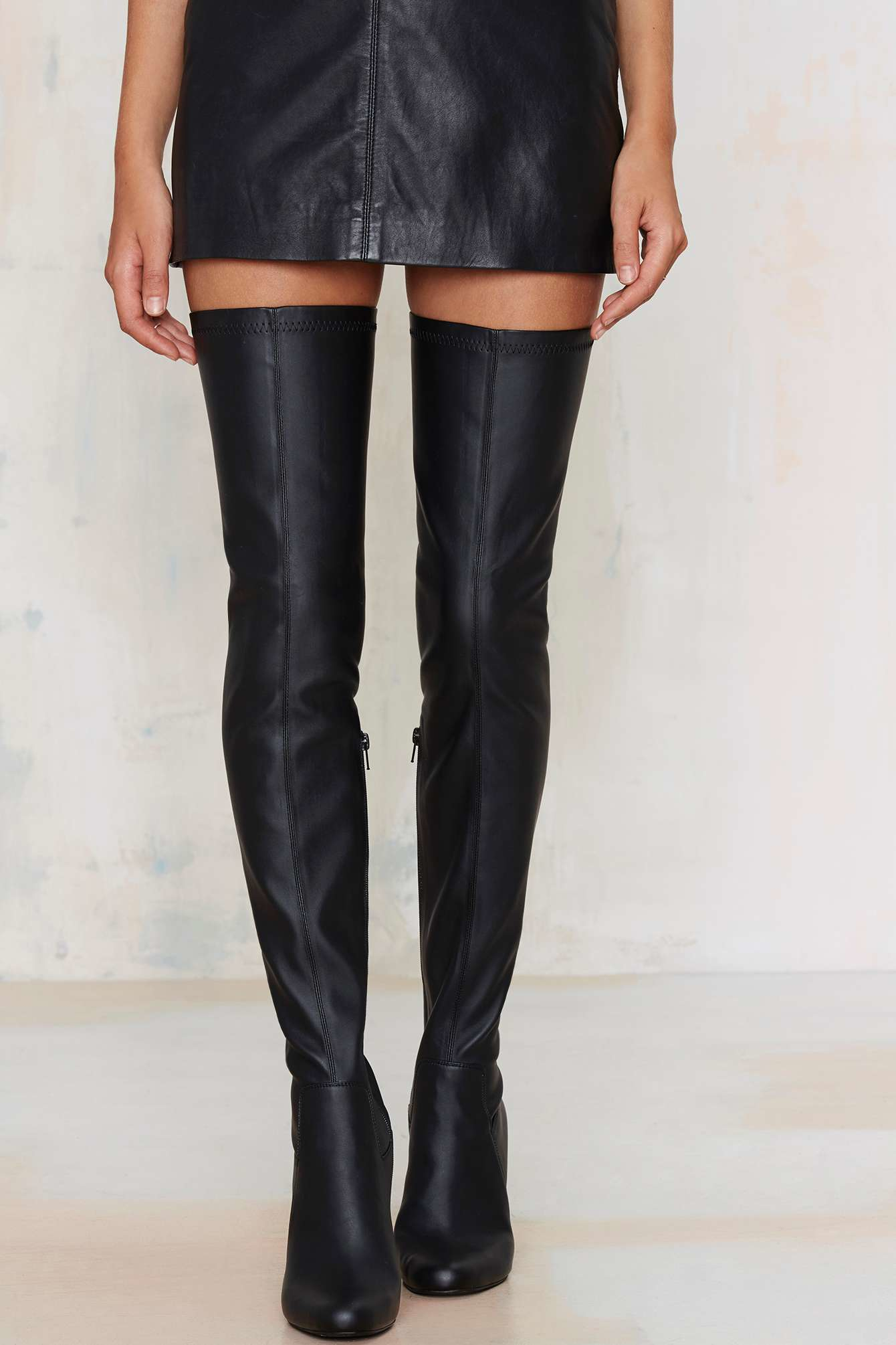 Jeffrey Campbell Perouze Thigh High Boot in Black | Lyst