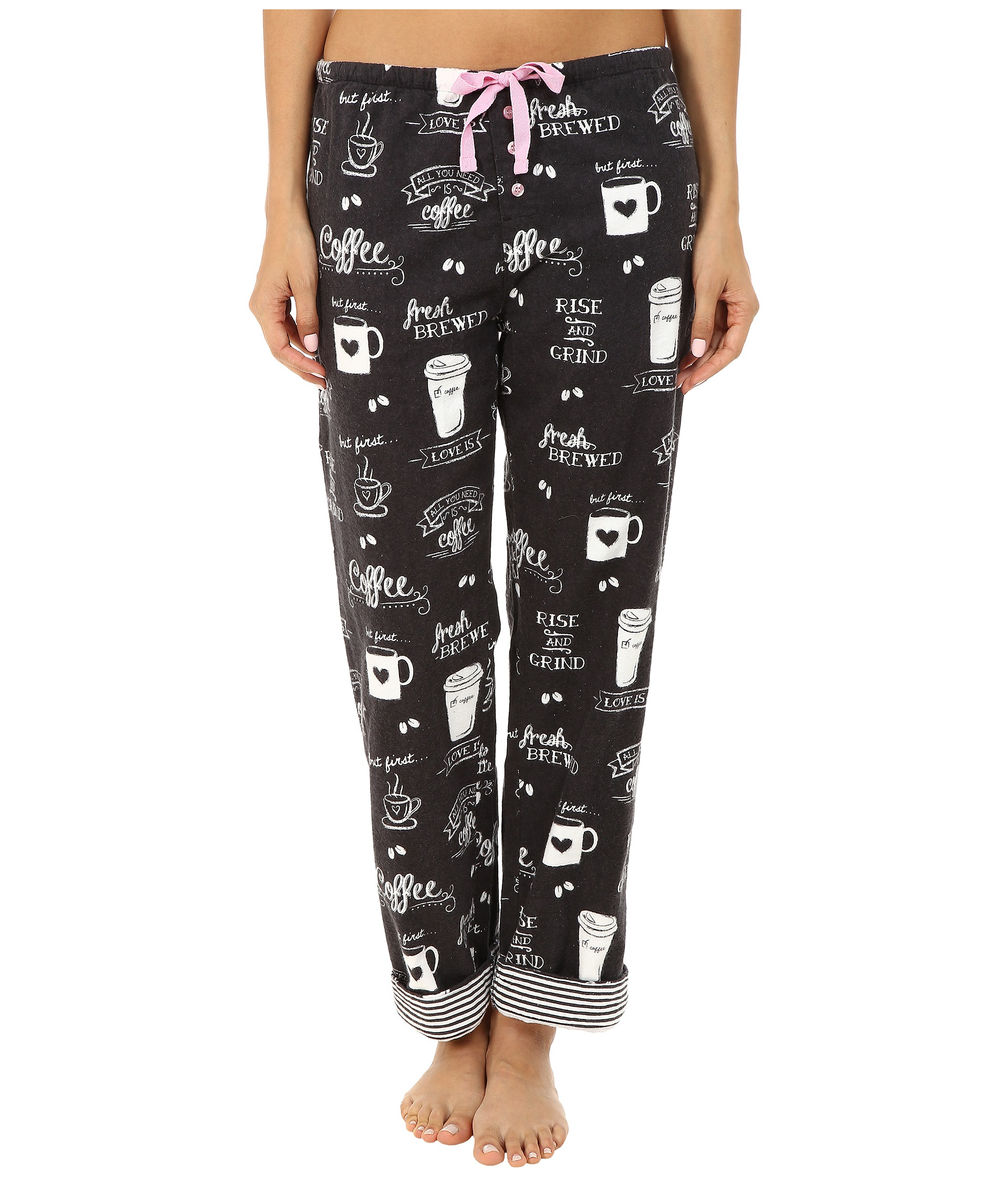 Pj Salvage Fall Into Flannel Coffee Print Pajama Set in Smoke (Gray) Lyst