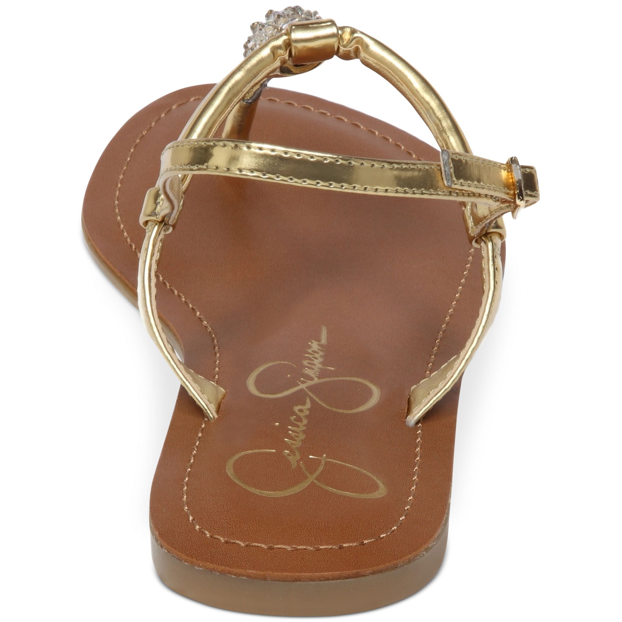 Jessica Simpson Regattah Flat Thong Sandals in Gold Metallic (Metallic) - Lyst