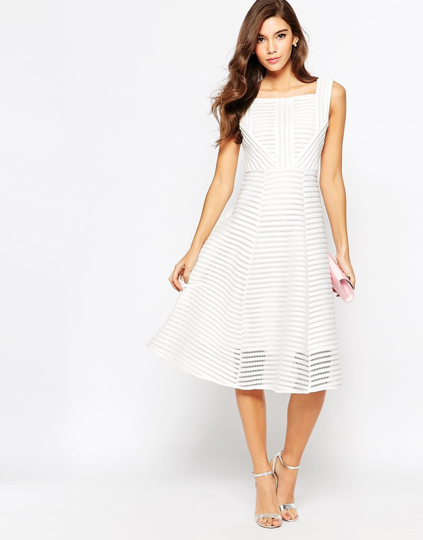 white midi prom dress
