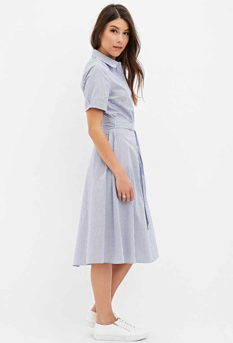 forever 21 blue and white dress