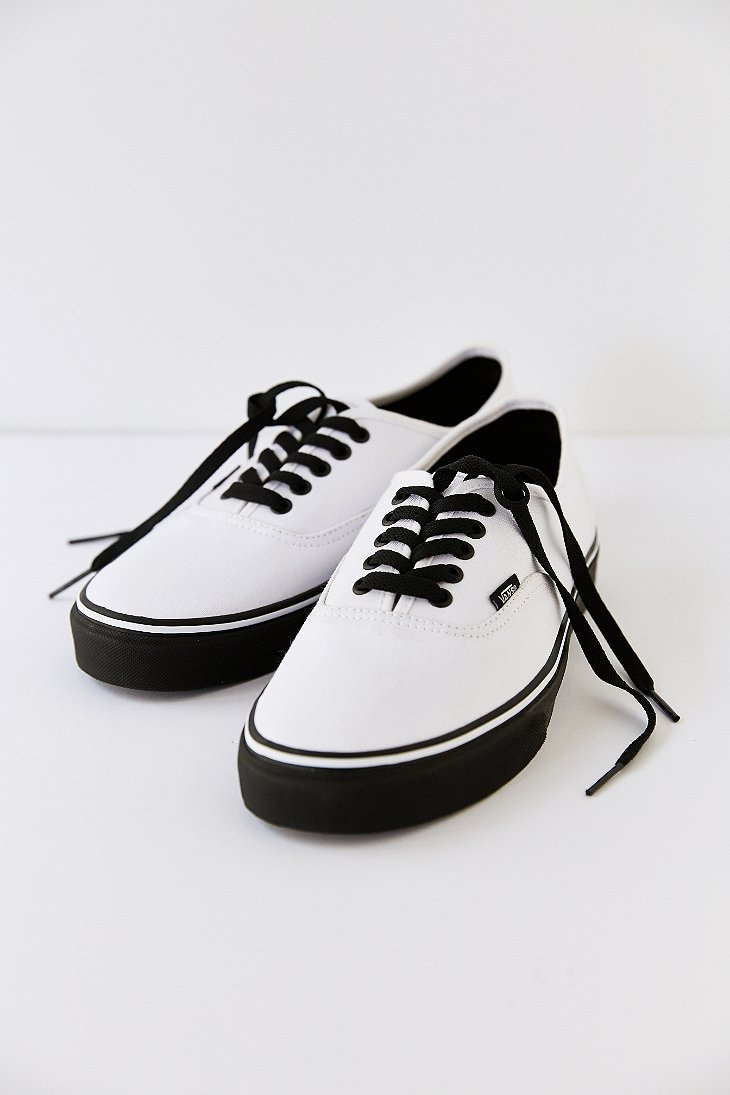 Vans Authentic Black Sole Men'S Sneaker in White for Men