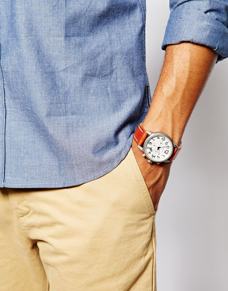 mens tan leather watch