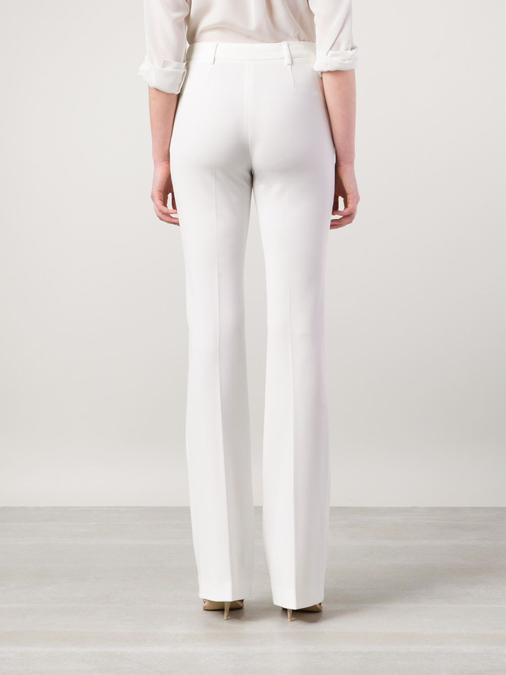 Lyst - Alberta Ferretti Wide Leg Trousers in White