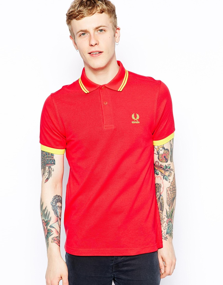 Lyst - Fred Perry Tournament Polo Shirt Spain in Red for Men