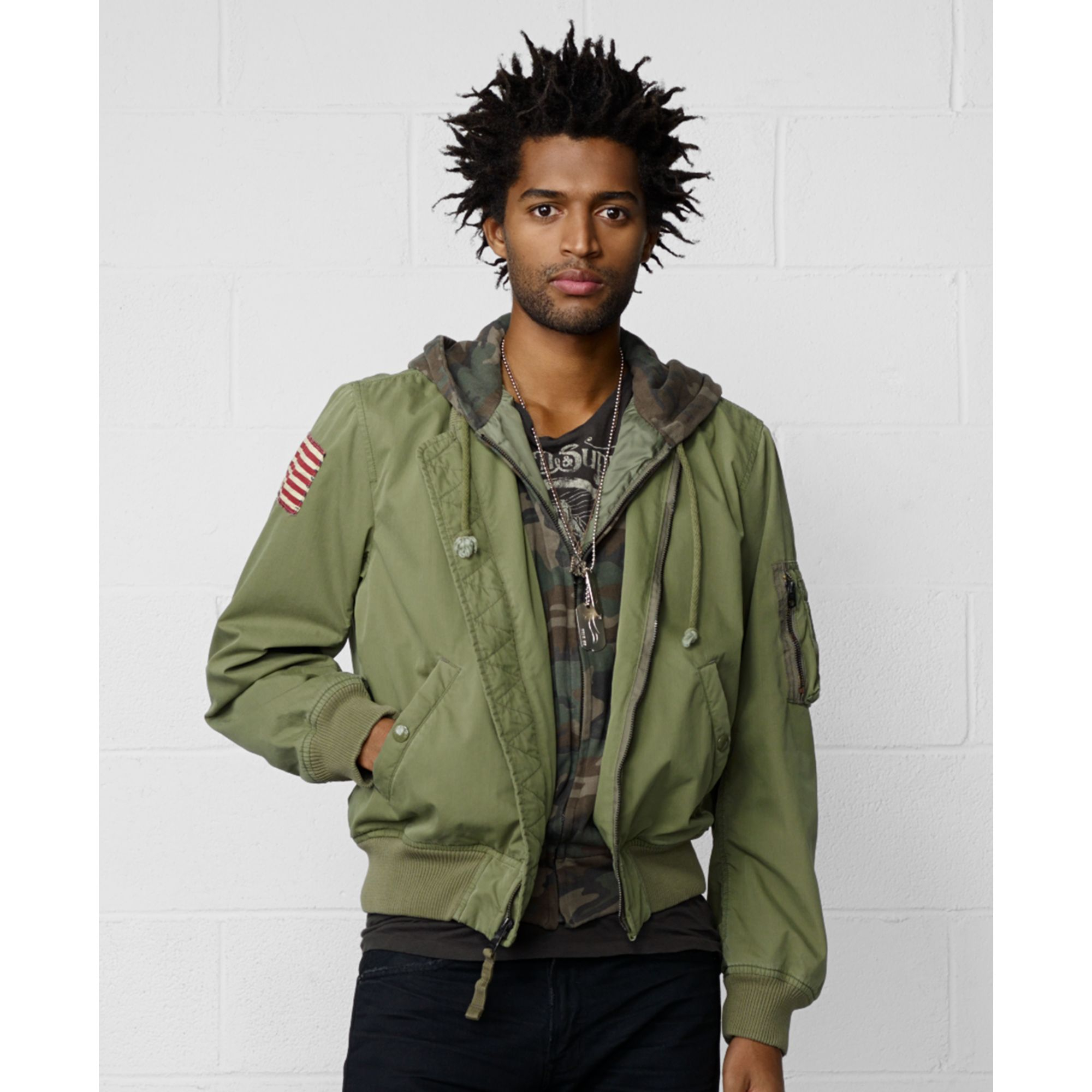 Lyst Denim & supply ralph lauren Hooded Bomber Jacket in Green for Men